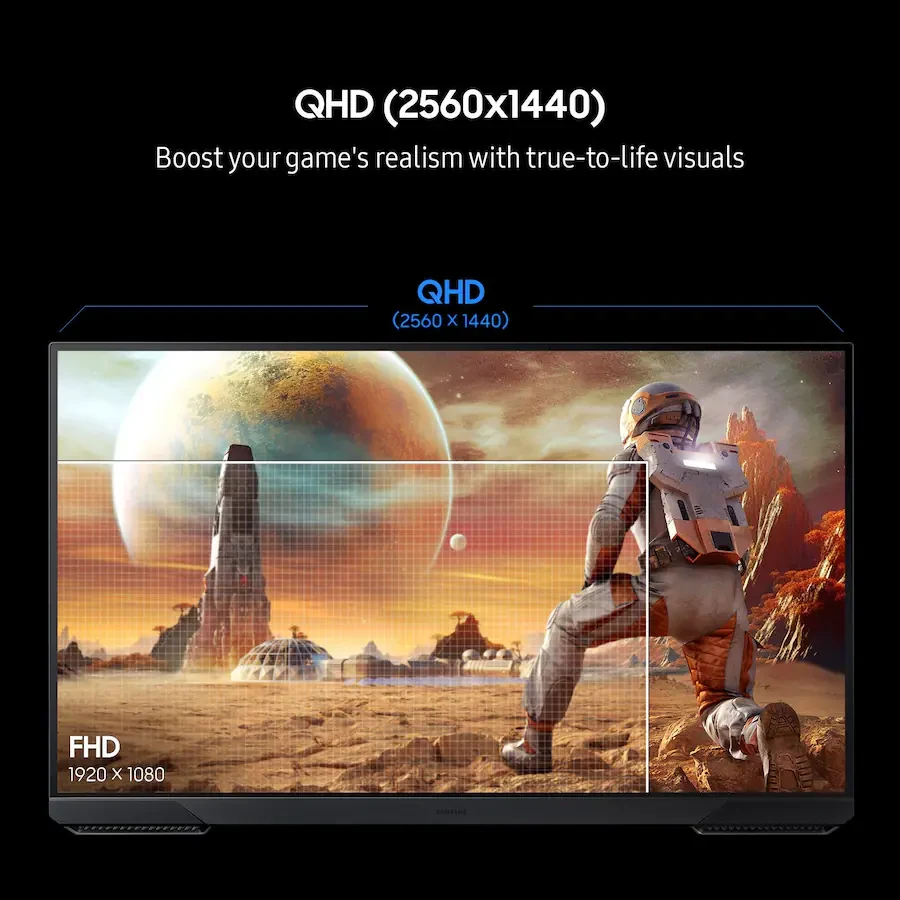 Samsung - 32" Odyssey G51F QHD 180Hz 1ms AMD FreeSync Gaming Monitor with HDR10 (DisplayPort, HDMI) - Black
